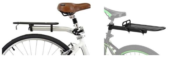 Floating bike racks for use with pannier rack straps